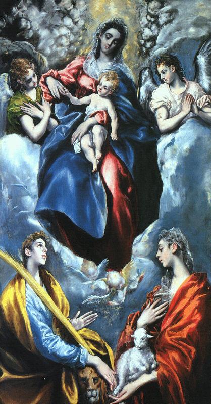 El Greco Madonna and Child with St.Marina and St.Agnes oil painting picture